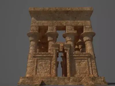 Philae Temple Low-poly 3D model
