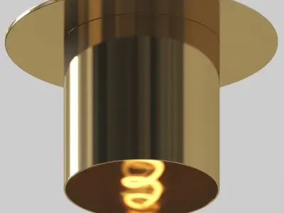 FRASCO BRASS FLUSH MOUNT LIGHT 3D model