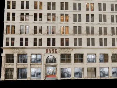 BANK BUILDING Low-poly 3D model