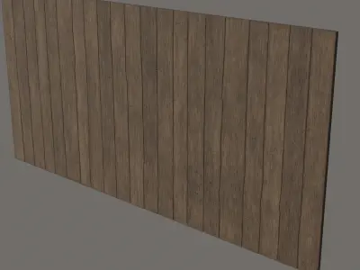 Wooden wall - NOT MODULAR - NO TILING Low-poly 3D model