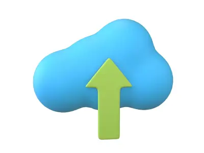 Cloud Upload Icon v1 002 Low-poly 3D model