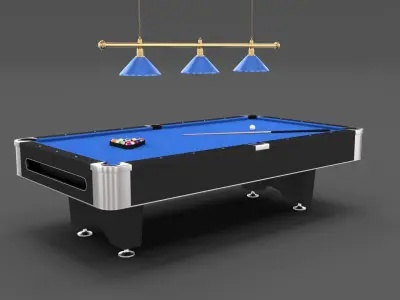 8 Ball Pool Table Setting Blue 3D model