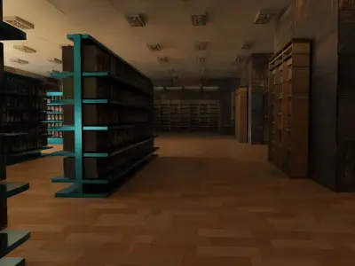 Supermarket interior 3D model
