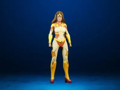 Sci-fi girl - Rigged  Low-poly 3D model