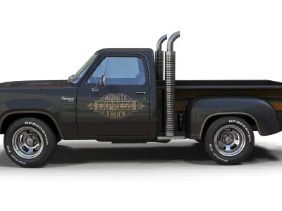 1976 Dodge Midnite Express truck Low-poly 3D model