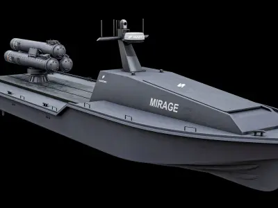  Mirage Saronic - Unmanned Robotic Autonomous Surface Vessel PBR 