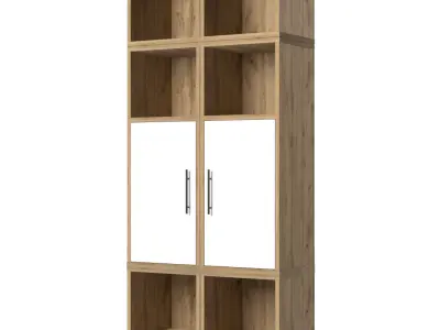 Modular Wooden Storage Cabinet 300x335x850 mm Free low-poly 3D model