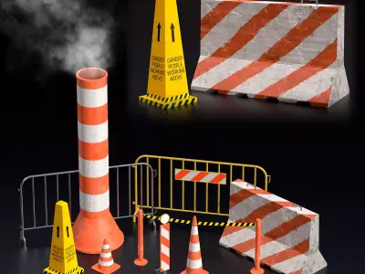 Street Asset Set 01 Low-poly 3D model