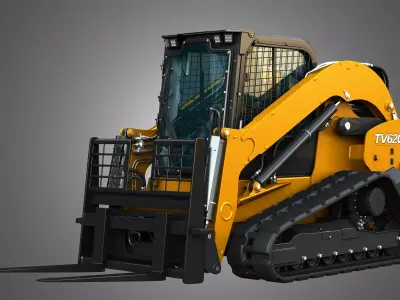 TV620B Compact Track Loader - Pallet Fork 3D model
