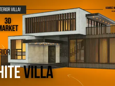 Exterior White Villa 3D model