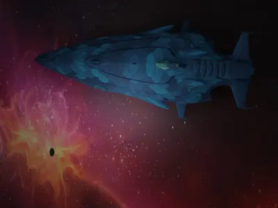 Guidel spaceship in space 3D model