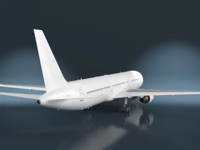  Boeing 767 400 with Cabin and Doors Rigged for Maya 