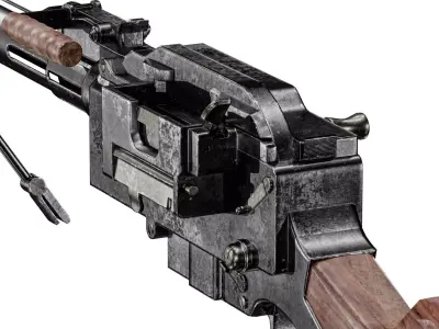 Madsen M22  Machine Gun Low-poly 3D model