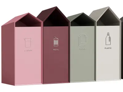 527 exterior and architecture 19 trash cans recycling ridge 3D model