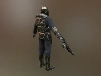 SCiFI Killer Animated Character Low-poly 3D model