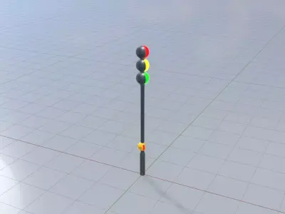 Spherical stylized traffic light design 2 3D model