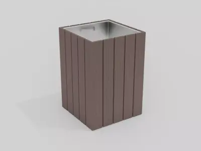 Outdoor Trash Can 2 Free low-poly 3D model