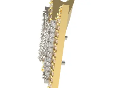 Model 510 Lightning Diamond Pendant 2 Layers 3D print model