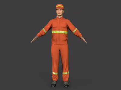 Street Cleaner Low-poly 3D model