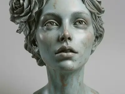 classical female bust sculpture 3D model purchase