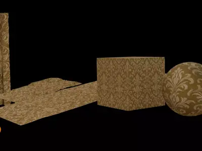 Gold Damask Fabric - Texture Set - 2K and 4K Texture