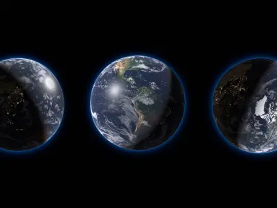  Volumetric Planet Earth Day Night System Animated 43K For Blender 