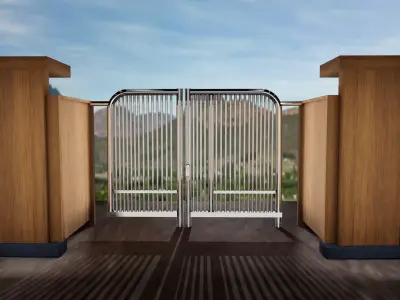 Outdoor Main Gate with Metal Stainless steel 3D model