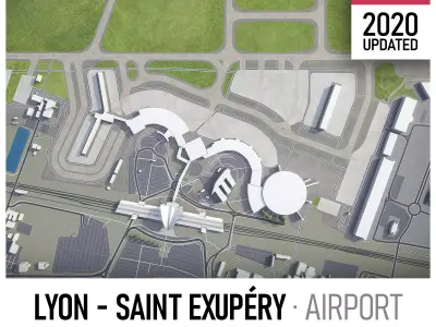 Lyon Airport Low-poly 3D model