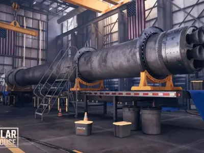 Modular Warehouse Low-poly 3D model