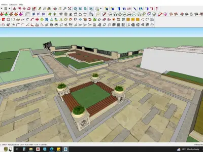 3d model of roof top landscape 3D model