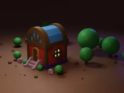 Small residential building in the forest 3D model