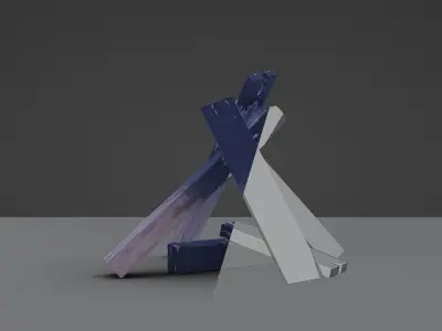 Extinguished Campfire Low Poly Low-poly 3D model