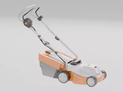 Lawn Mower 3D Model Without Bottom Blades 3D model
