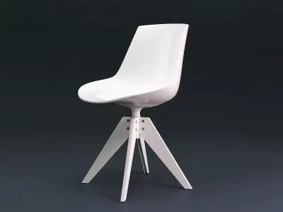 Flow Chair VN 4-legged oak 3D model