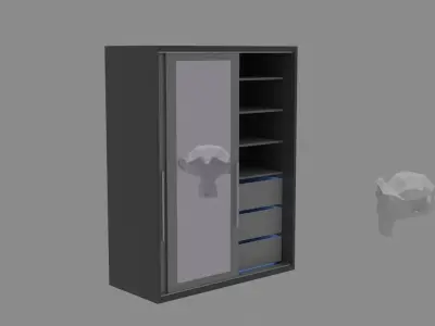 Wardrobe with drawers Free 3D model
