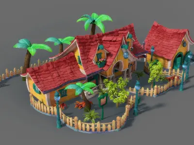 Cartoon House 3D model