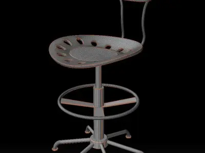 Industrial Architectural Stool Free 3D model