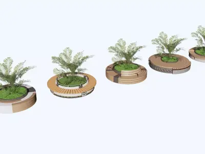Resting area outdoor Exterior garden seating 3D model