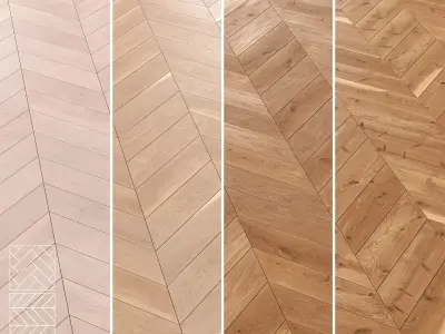 Boen Oak Parquet Flooring - 5 Layouts and  4 Colors - 4K 3D model