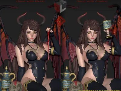 Succubus demon statue 3D print model