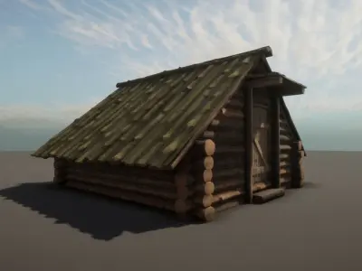 Forest Hut Low-poly 3D model