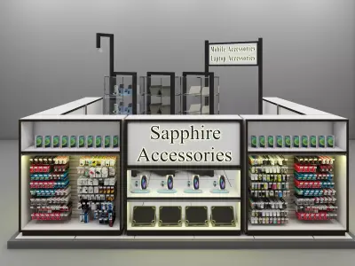 Shopping Mall Mobile Accessories KIOSK 3D Model 3D model
