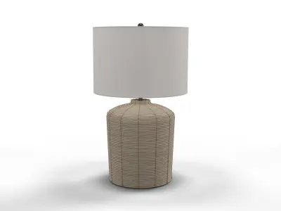 Pottery Barn Cambria Rattan Table Lamp 3D model