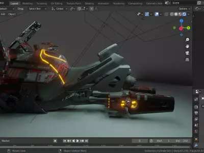 Scifi hover bike low poly Low-poly 3D model