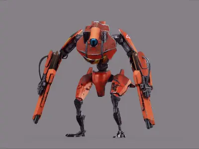 Robot War Future Machine Low-poly 3D model