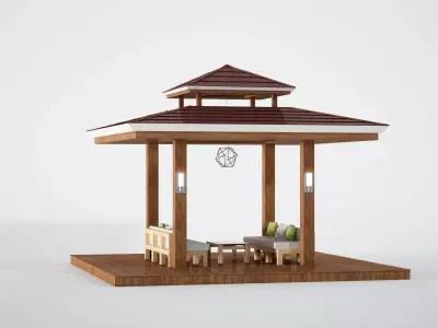 Modern gazebo 3D model purchase