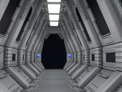 Sci Fi Corridor  3D model 29