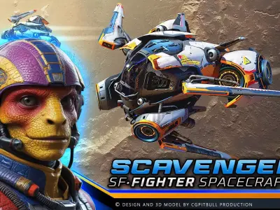 SCAVENGER - Fighter  Low-poly 3D model