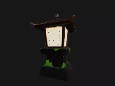 Japanese Stone Lantern 3D Model Low-poly 3D model purchase