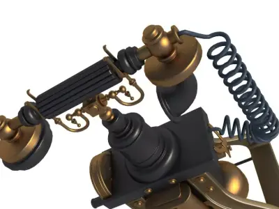 Vintage Corded Telephone 3D model
